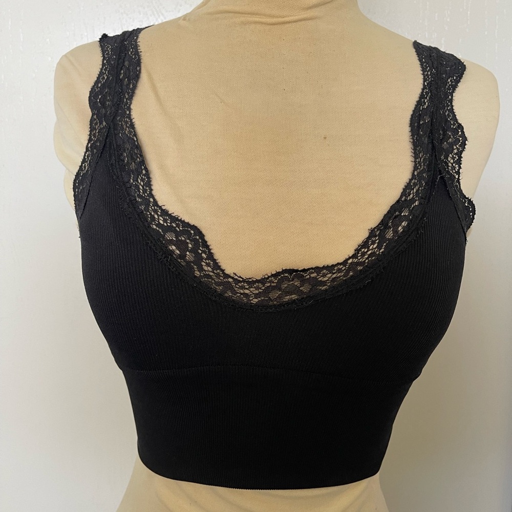 Black Lace Trim Camisole